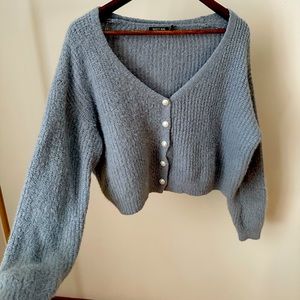 Nasty Gal cropped fuzzy cardigan